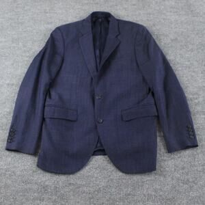 Hackett London Blazer Mens 40R Wool Navy Coat Two Button Notch Lapel Double Vent